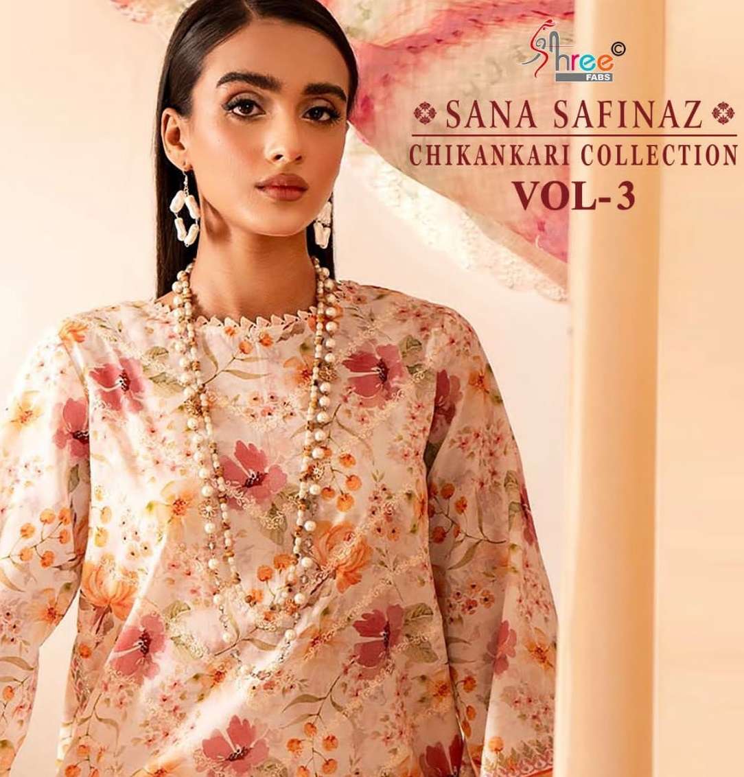  SANA SAFINAZ CHIKANKARI VOL-3 OPen Pic By Shree 